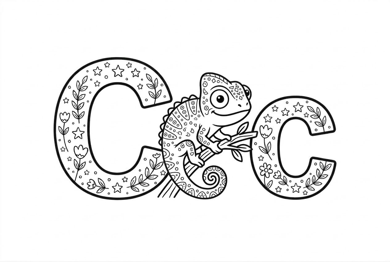 Buchstabe C als kostenloses Ausmalbild für Kinder