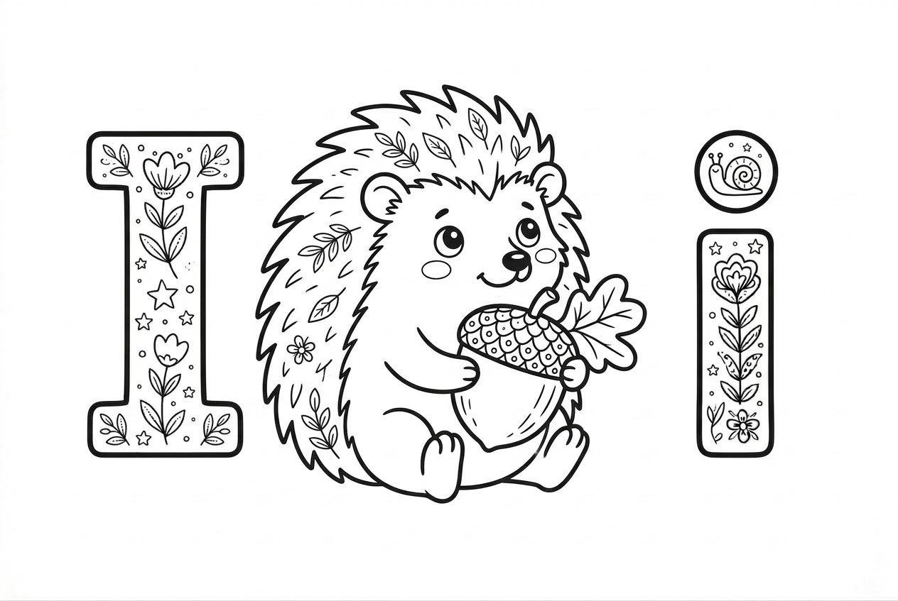 Buchstabe I als kostenloses Ausmalbild für Kinder