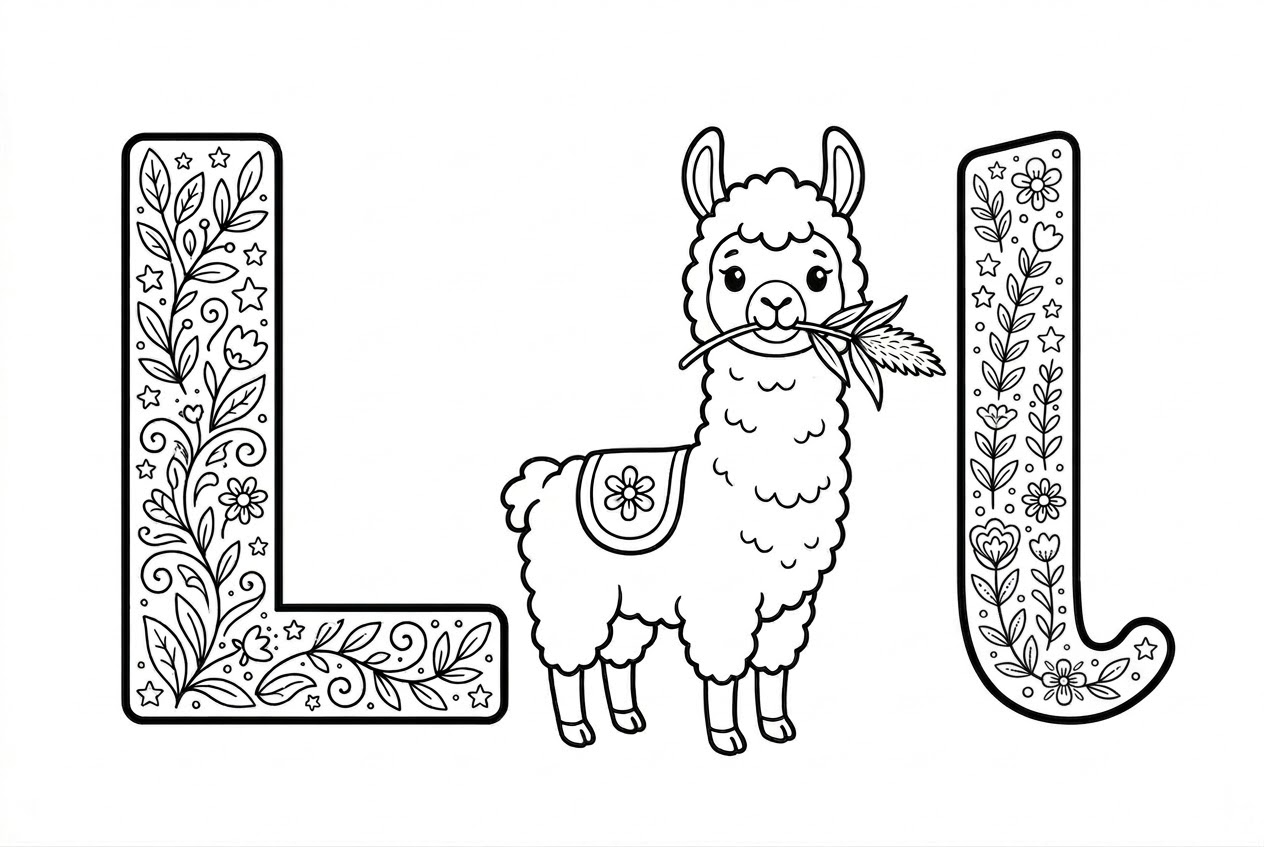 Buchstabe L als kostenloses Ausmalbild für Kinder