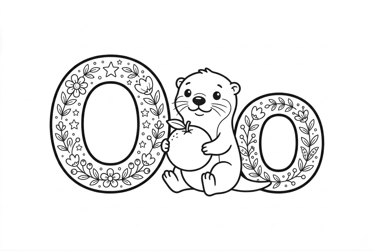 Buchstabe O als kostenloses Ausmalbild für Kinder