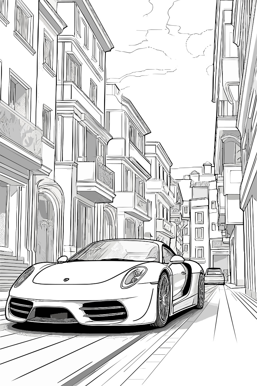 Feuerwehrauto als kostenloses Ausmalbild für Kinder