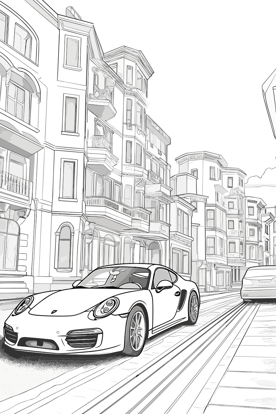 Familienauto als kostenloses Ausmalbild für Kinder