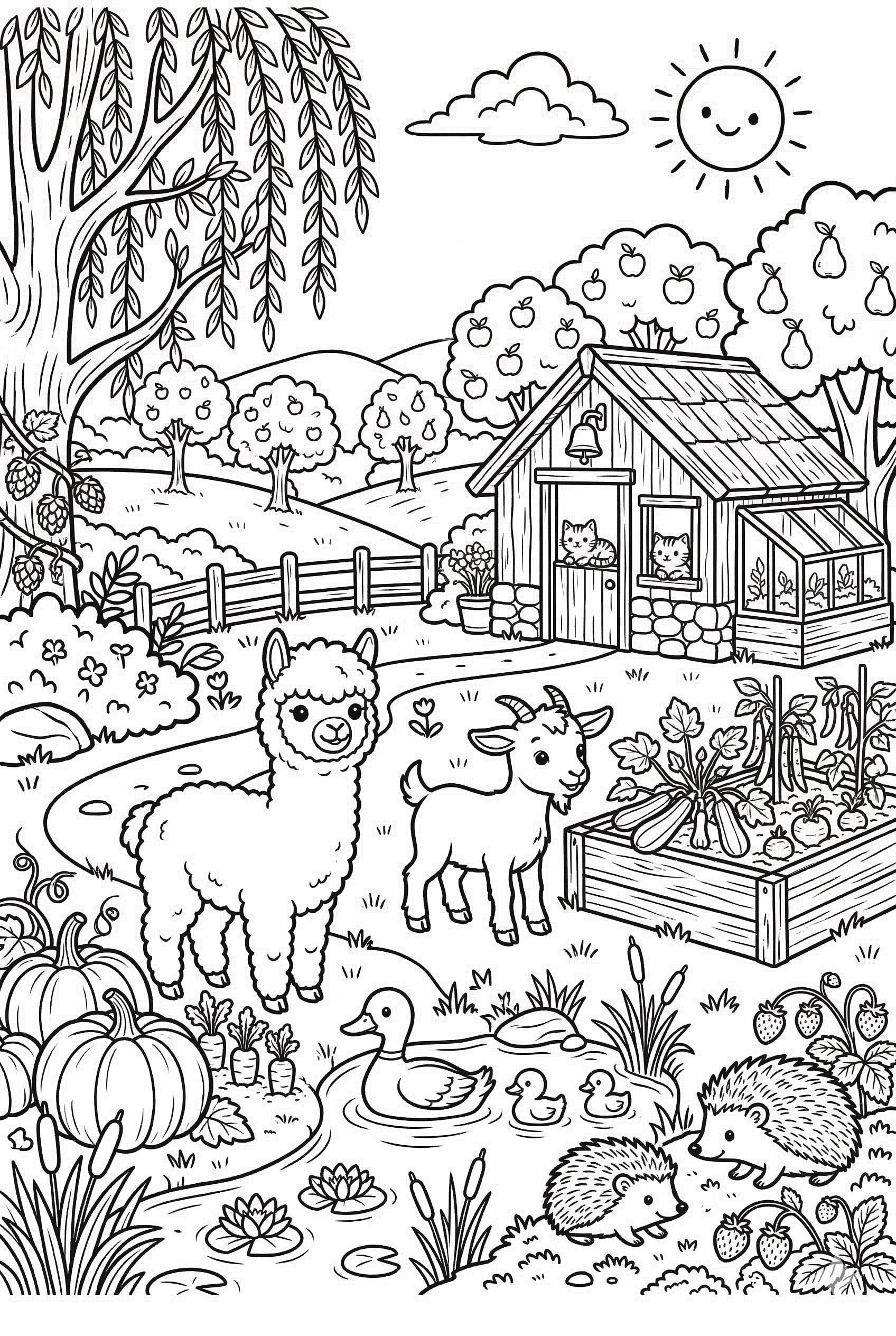 Chicken and Eggs as a free coloring page for kids