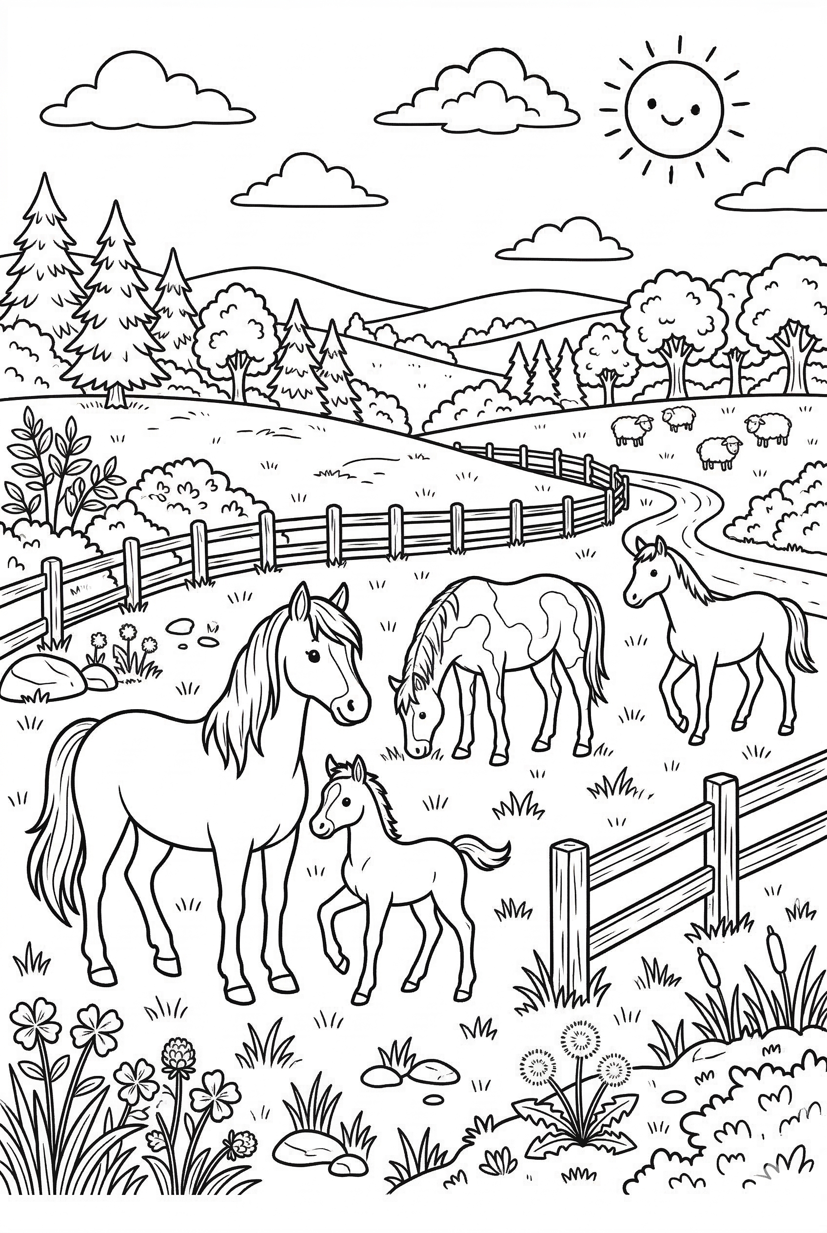 Traktor auf dem Feld als kostenloses Ausmalbild für Kinder