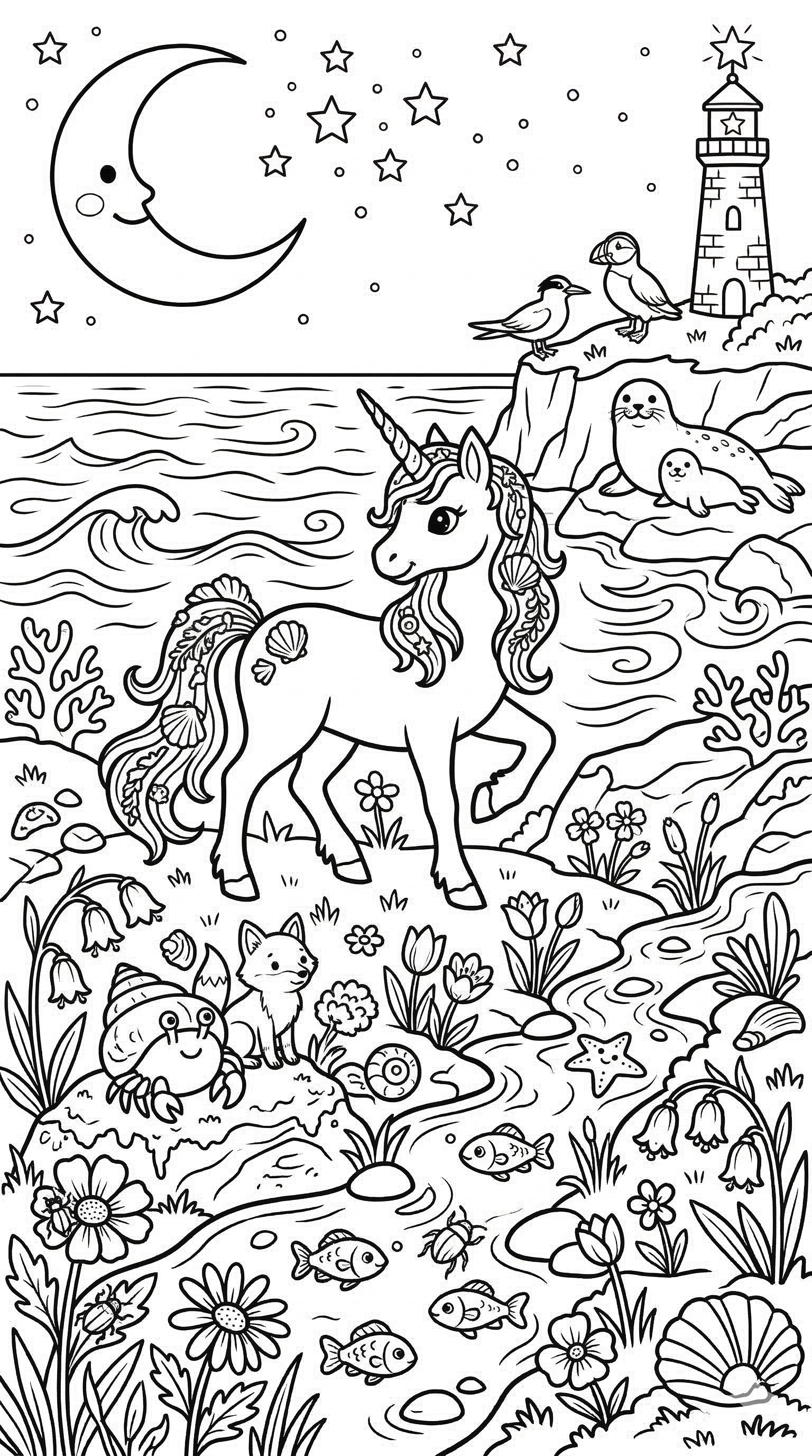 Einhorn Galopp als kostenloses Ausmalbild für Kinder