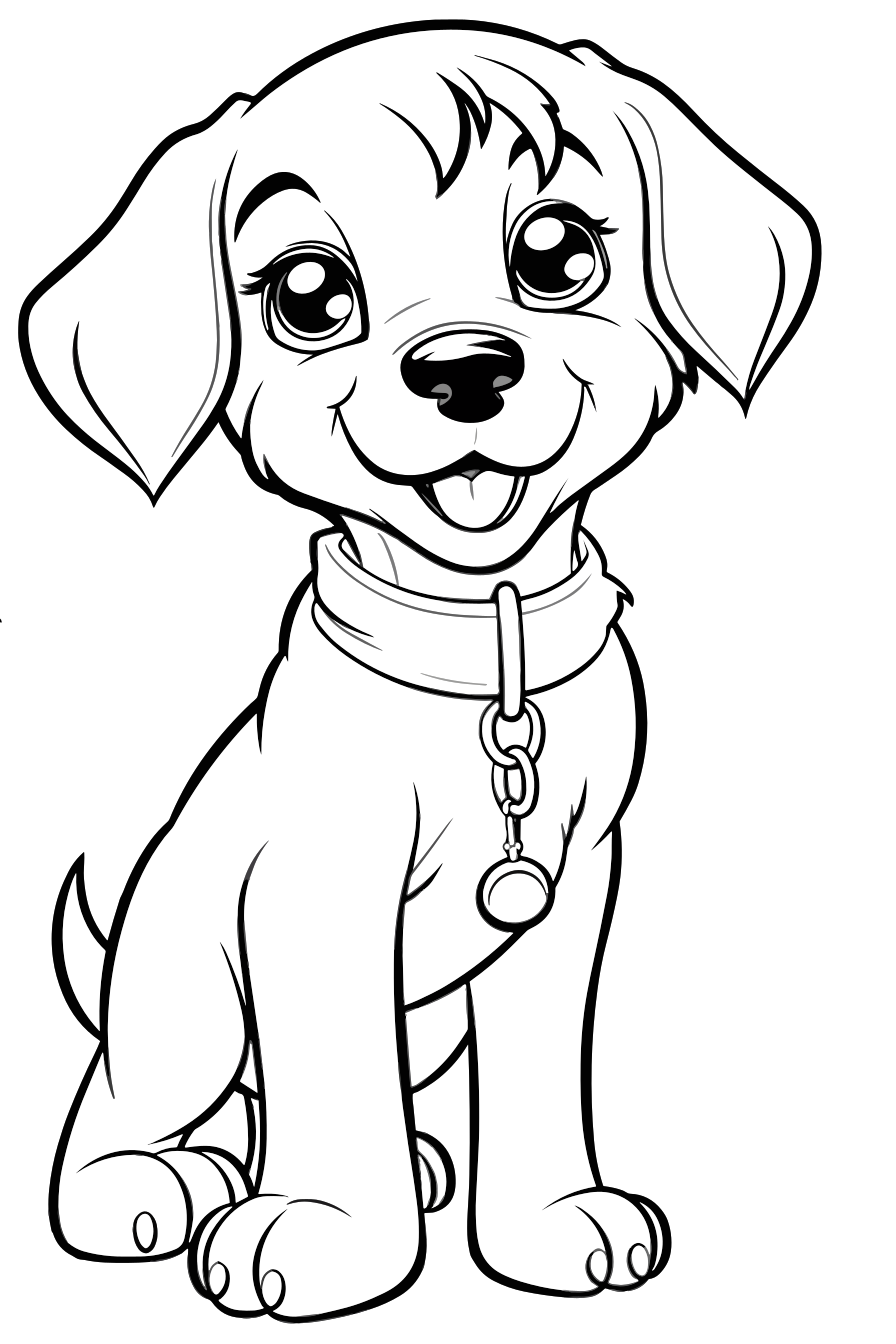 Schlafender Hund als kostenloses Ausmalbild für Kinder