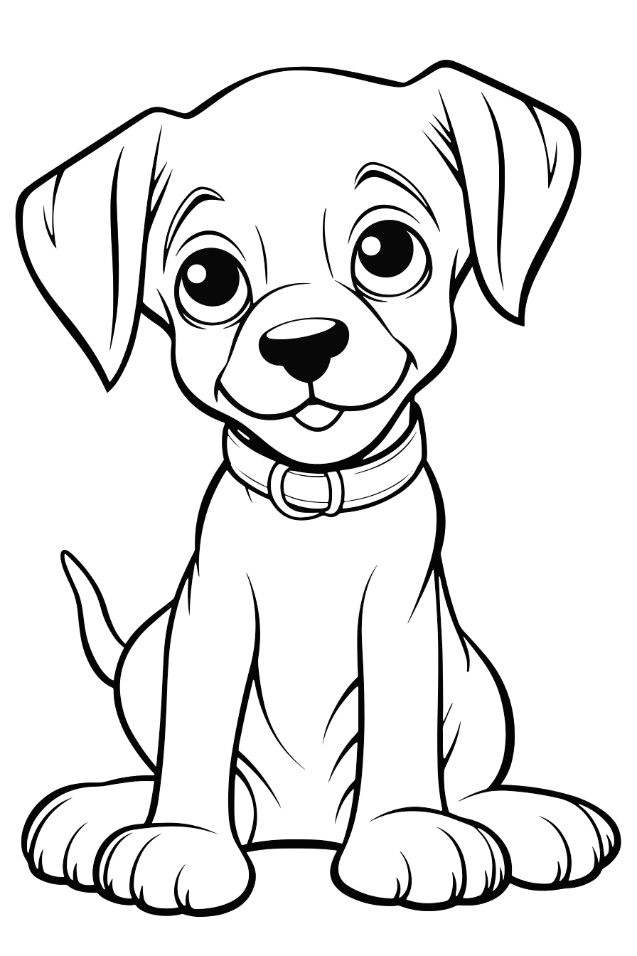 Hunde Kopf als kostenloses Ausmalbild für Kinder