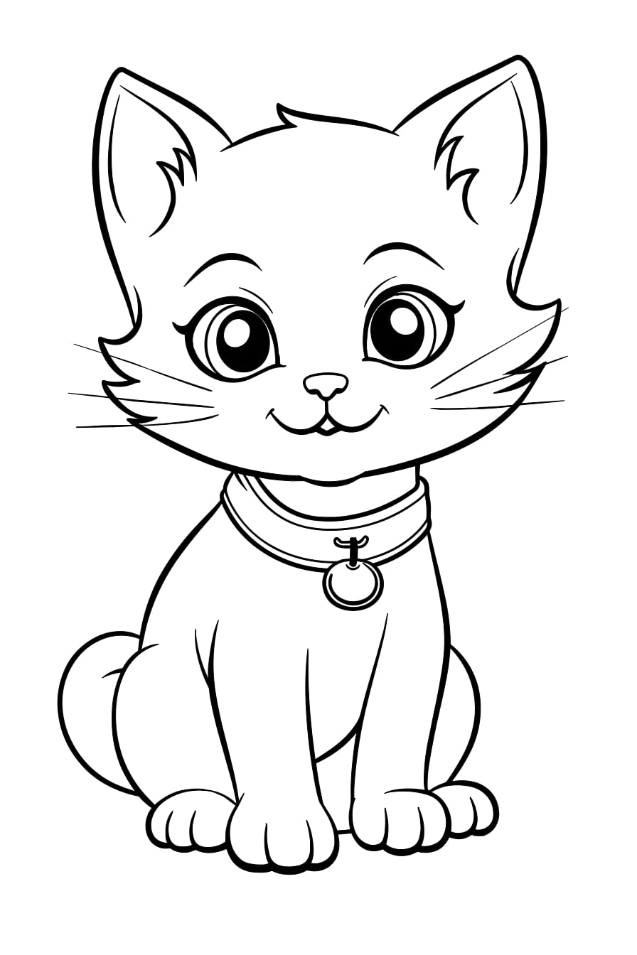 Katze im Fenster als kostenloses Ausmalbild für Kinder