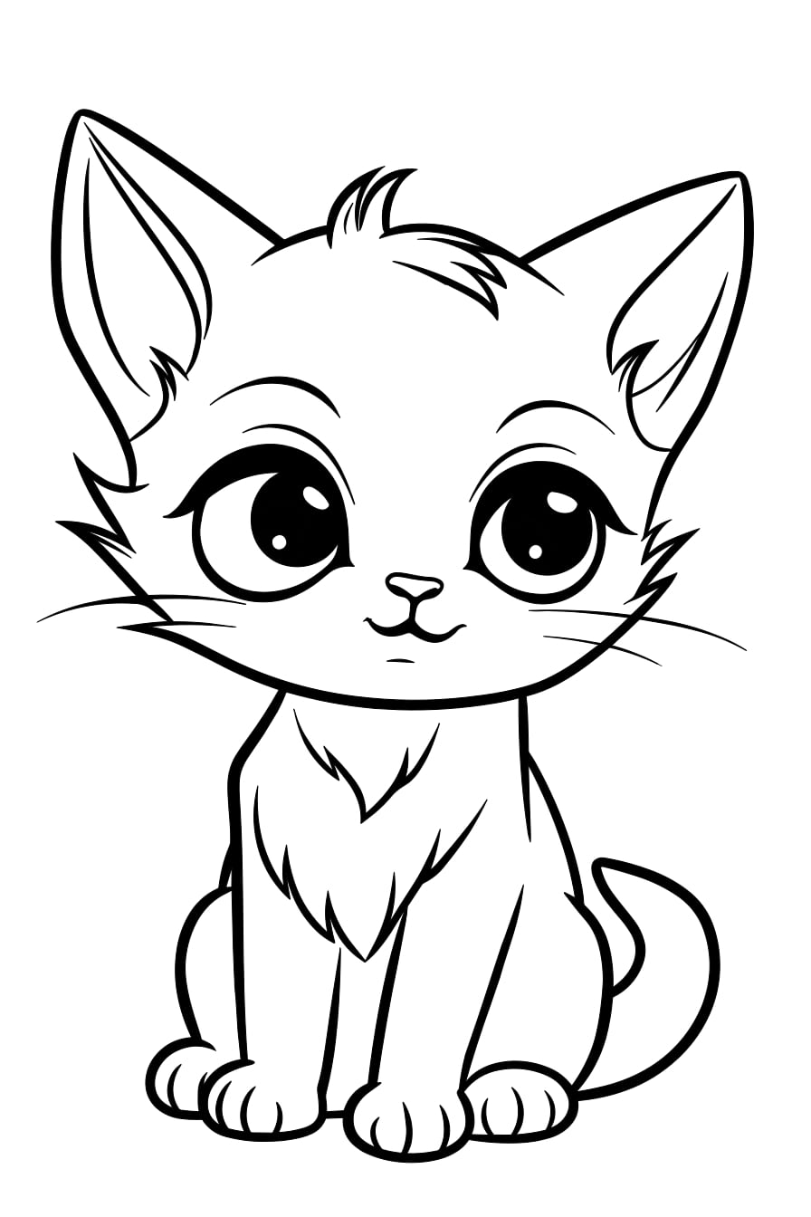 Katze im Fensterlicht als kostenloses Ausmalbild für Kinder