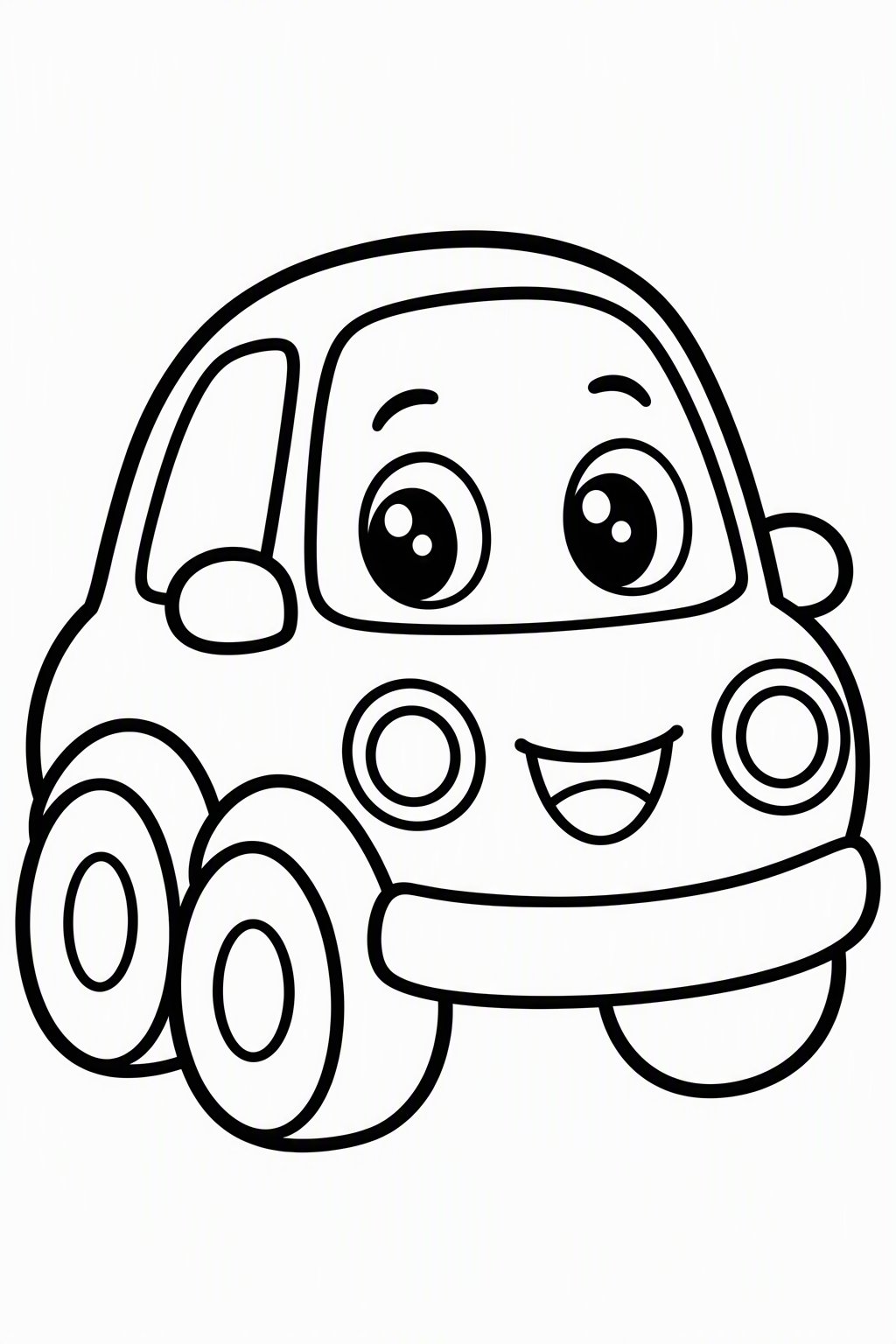 Einfaches Auto als kostenloses Ausmalbild für Kinder
