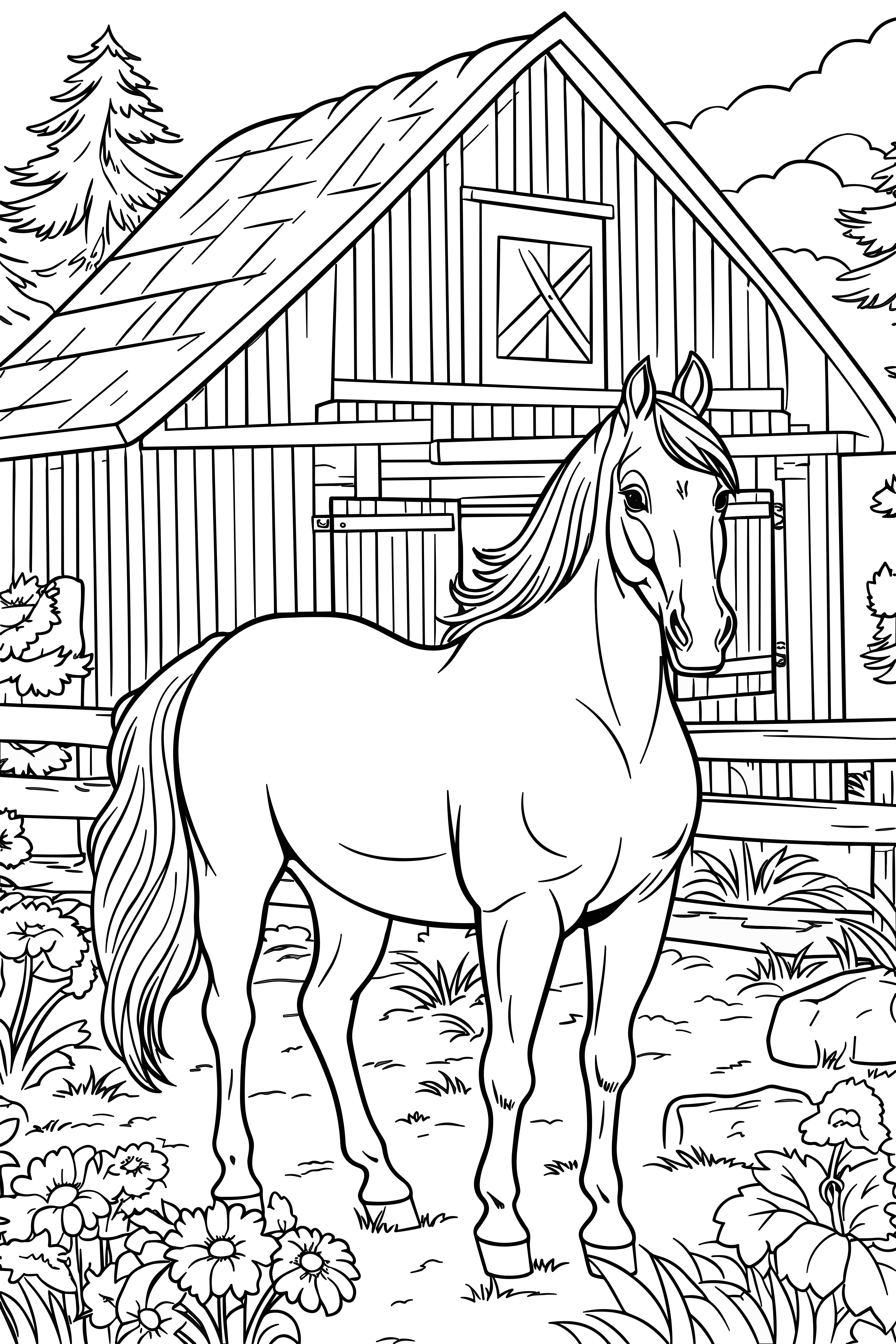 Maerchenpferd als kostenloses Ausmalbild für Kinder