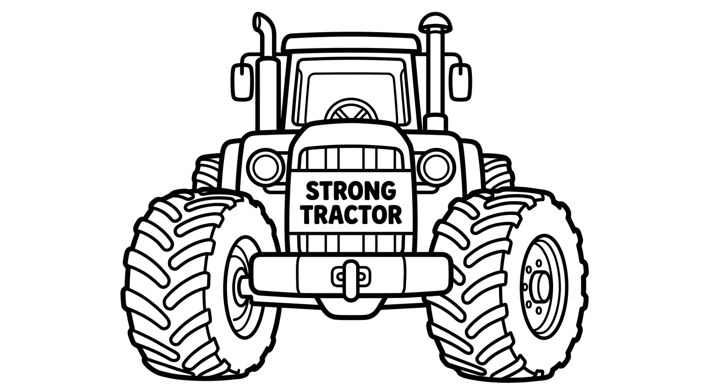 Grosser Traktor als kostenloses Ausmalbild für Kinder